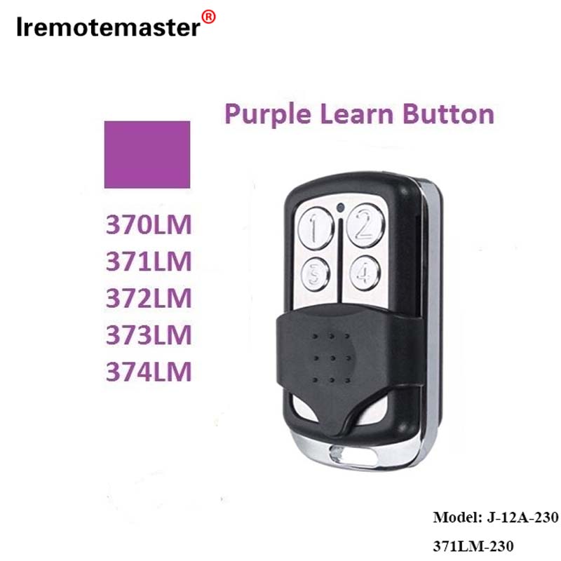 Pour 370LM, 371LM, 372LM, 373LM, 374LM Bouton d'apprentissage violet 315MHz Rolling Code