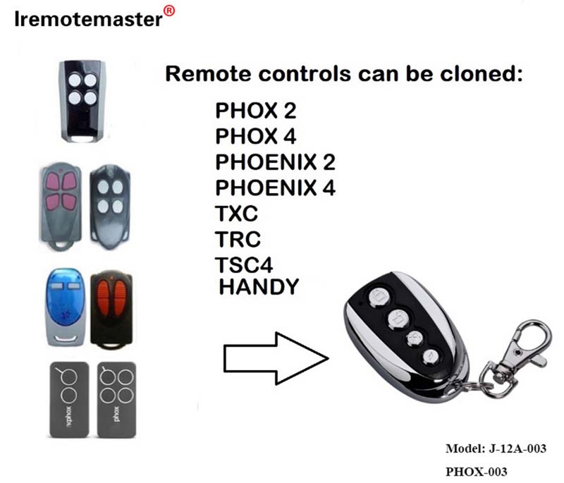 Pour PHOENIX 2 4 TSC2 TSC4 HANDY2 télécommande de remplacement pour porte de garage 433.92 mhz